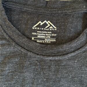 Merino Tech Base Layer Black Medium Unisex Thermal Lightweight